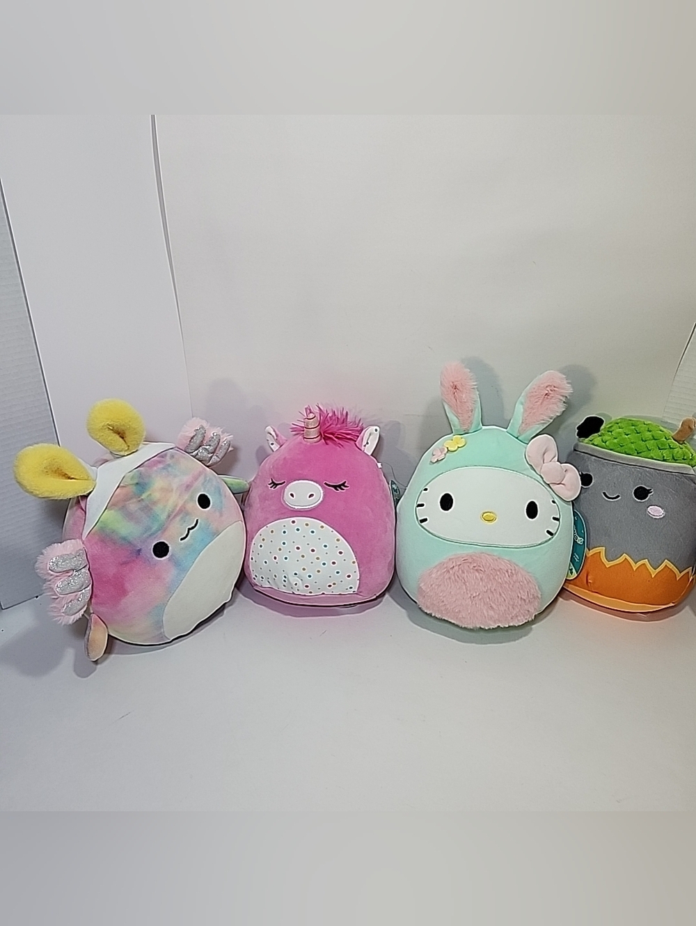 4 New Squishmallows Gray Orange Green Cauldron Plush